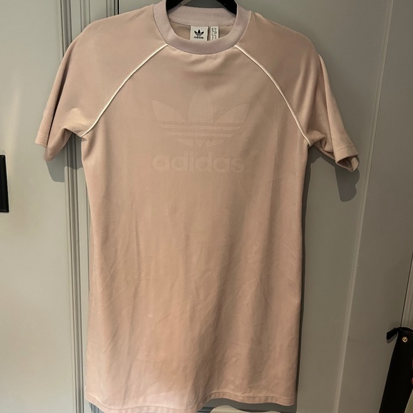ADIDAS ORIGINALS Women's Velvet Tee Dress in Ice Purple│Size Small - Picture 10 of 17